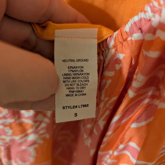 NWT Orange Floral Maxi Dress - Picture 6 of 6